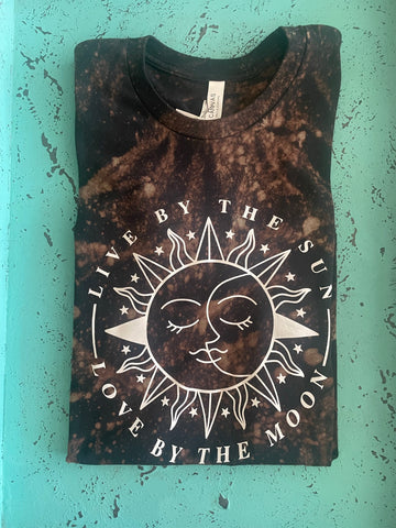 Distressed Live by the Sun, Love by the Moon Unisex Tee