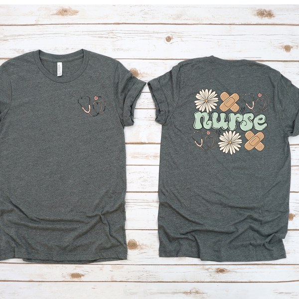 Nurse in Bloom T-Shirt (Front & Back)