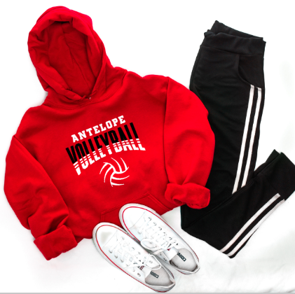 Antelope Volleyball Hoodie (Red or Black)