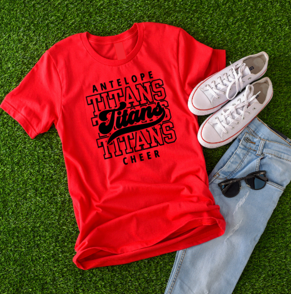 Stacked Titans Unisex or Women's V-Neck Tee (Youth & Adult Sizes)