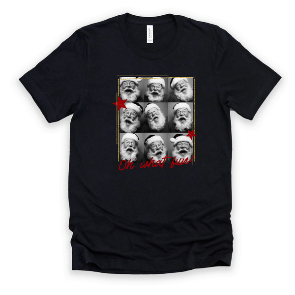 Oh What Fun Santa Photostrip Short Sleeve Shirt or Crewneck Sweatshirt