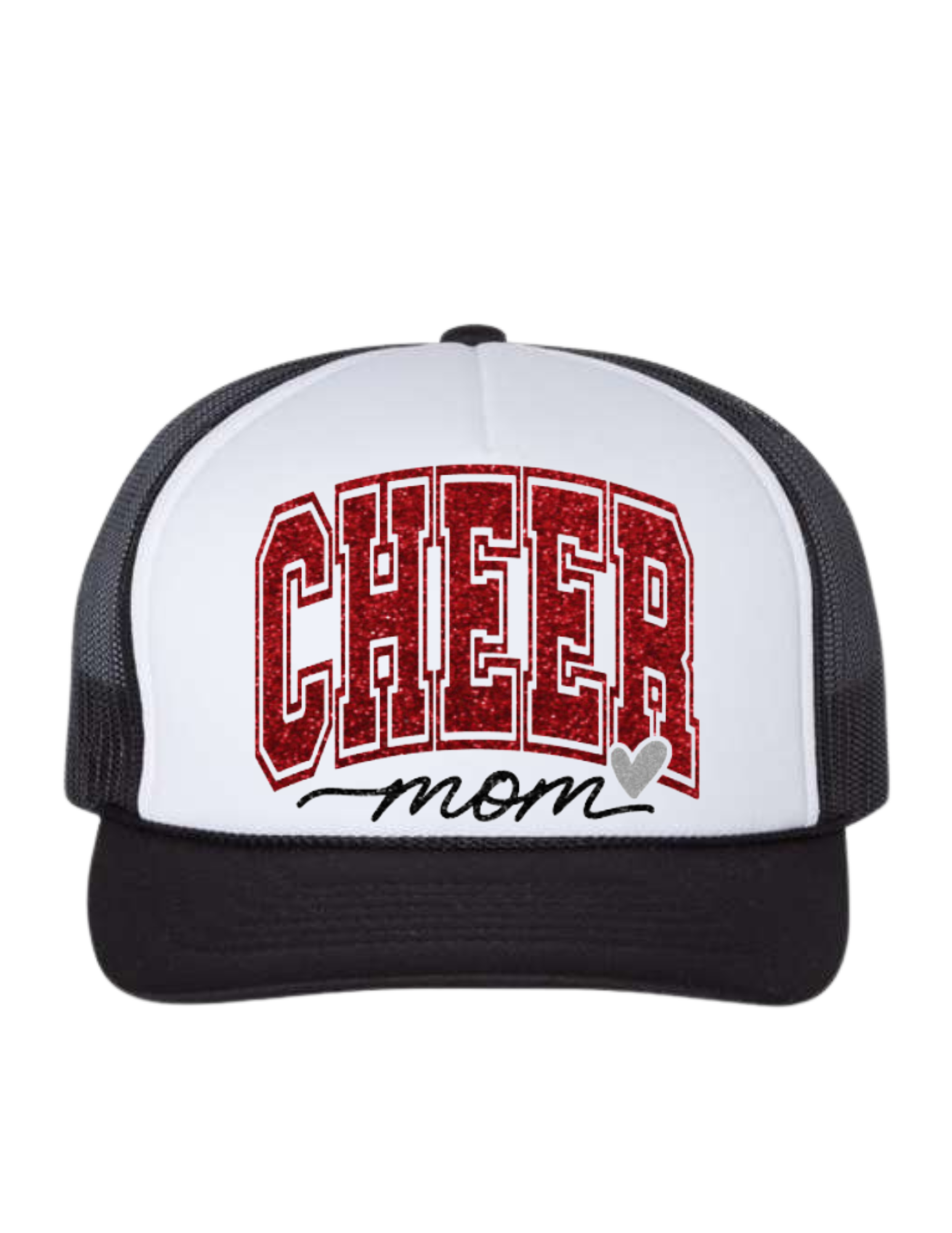 Glitter Cheer Mom Trucker Hat