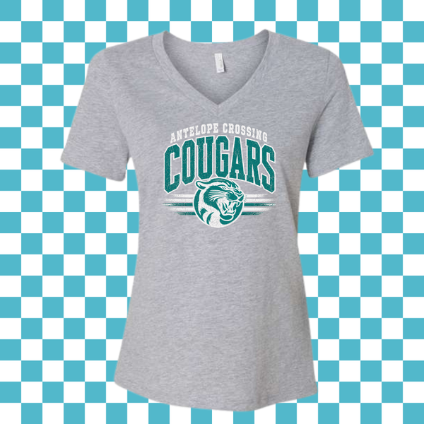 Cougars Mascot Shirt  (Women's V-neck)