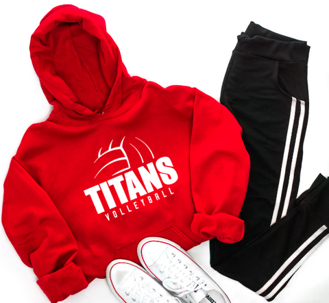 Titans Volleyball Hoodie (Red or Black)