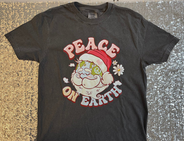 Peace on Earth Comfort Colors Unisex Tee Size Medium