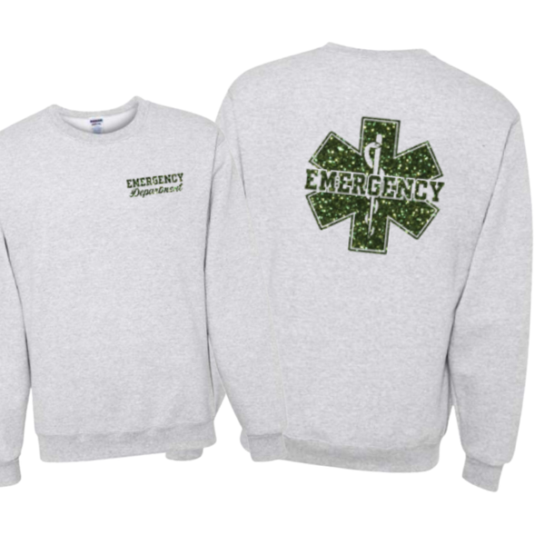 Glitter Emergency Grey Crewneck Sweatshirt