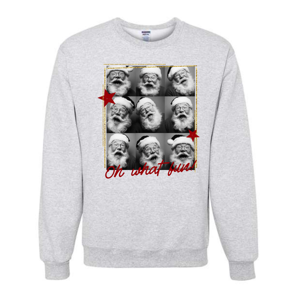 Oh What Fun Santa Photostrip Short Sleeve Shirt or Crewneck Sweatshirt