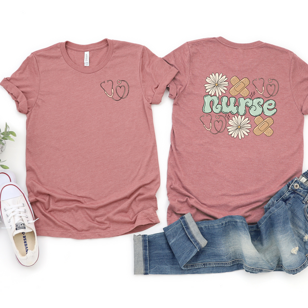 Nurse in Bloom T-Shirt (Front & Back)