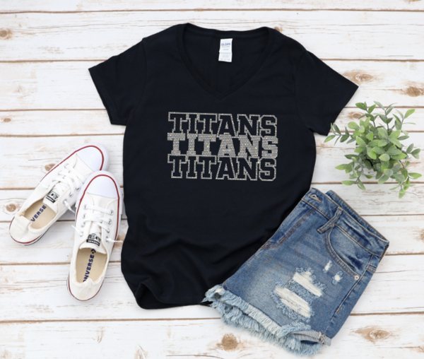 Rhinestone Triple Titans T-Shirt (Unisex & Womens)