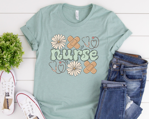 Nurse in Bloom T-Shirt (Front Only)