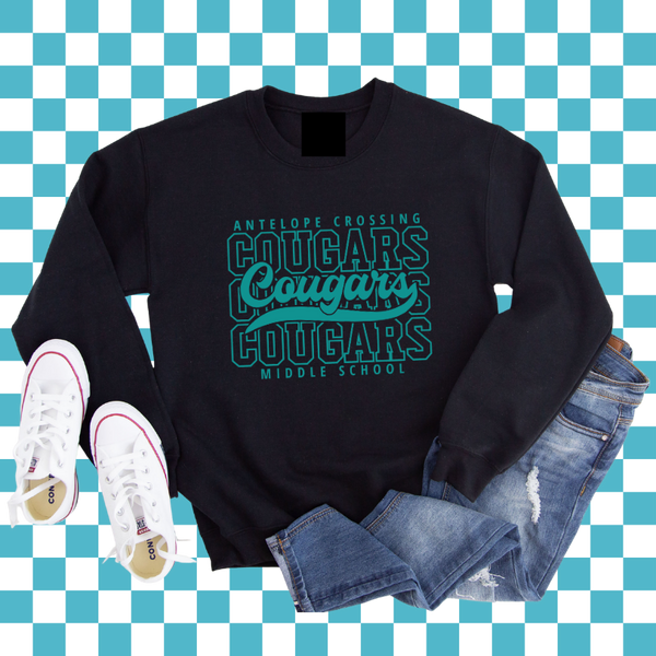 Stacked Cougars Crewneck Sweatshirt