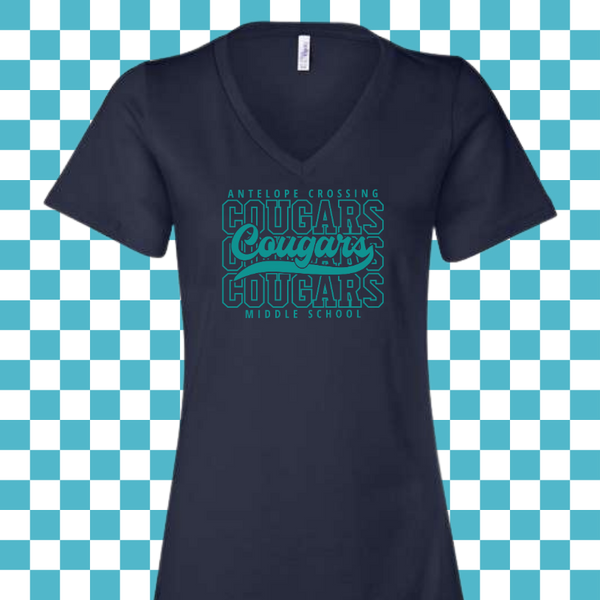 Stacked Cougar Women's V-neck