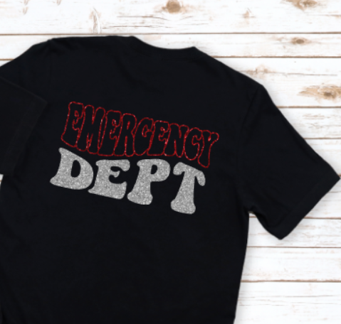 Glitter Retro Emergency Department Short Sleeve Shirt