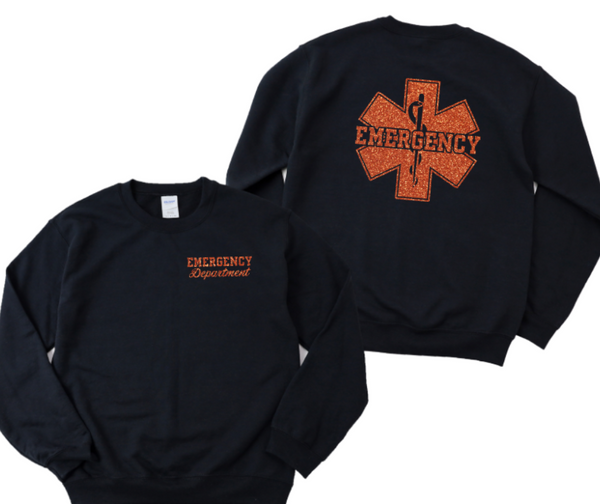 Glitter Emergency Department Crewneck Sweatshirt