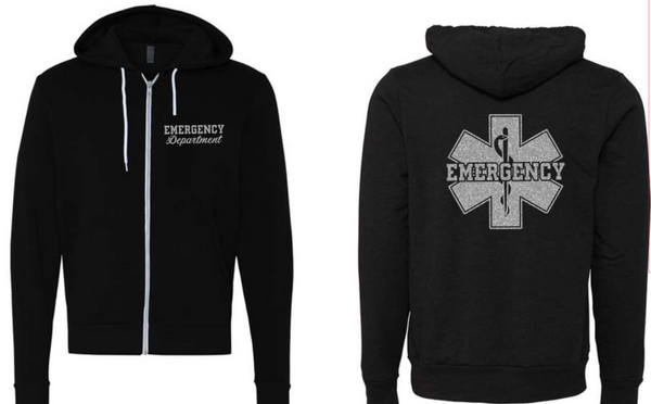 Glitter Emergency Department Full Zip Jacket Bella