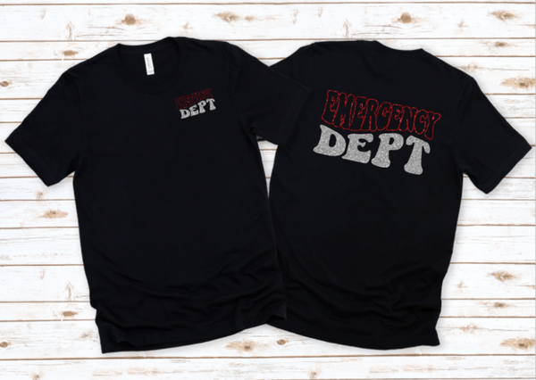 Glitter Retro Emergency Department Short Sleeve Shirt