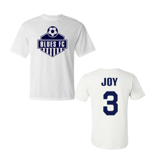 Blues FC Dri Fit Tee with last name and number (Youth & Adult)