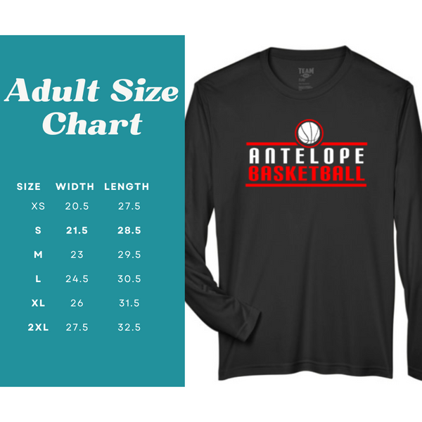 Antelope Lady Titans Basketball Long Sleeve Performance Shirt (black)