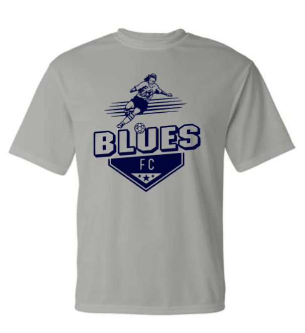 Grey Blues FC Dri Fit Tee with (Youth & Adult)