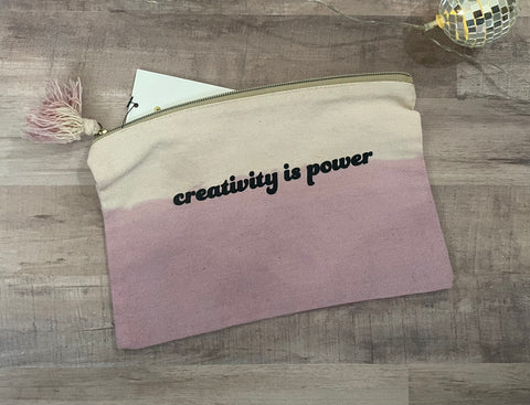 Creativity is Power Hand Dyed Zipper Pouch