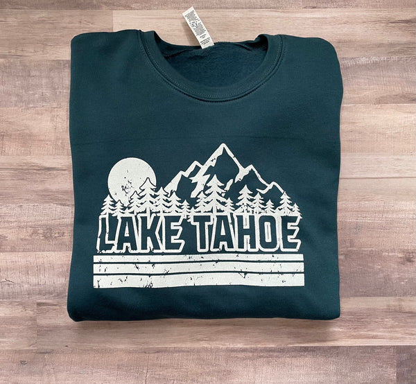 Deep Green Lake Tahoe Crew Neck Sweatshirt