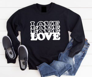 Love More Crewneck Sweatshirt (Black with white)
