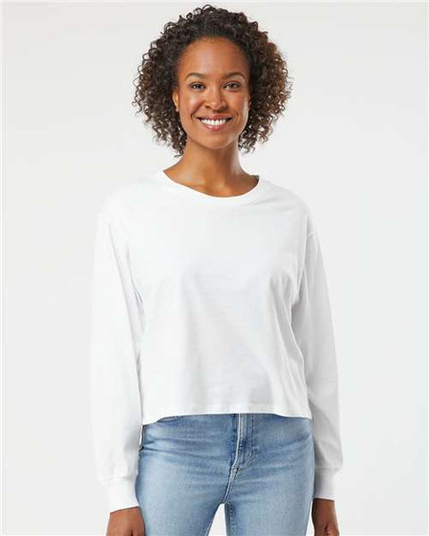 Womens Long Sleeve Hamsa Crop Shirt