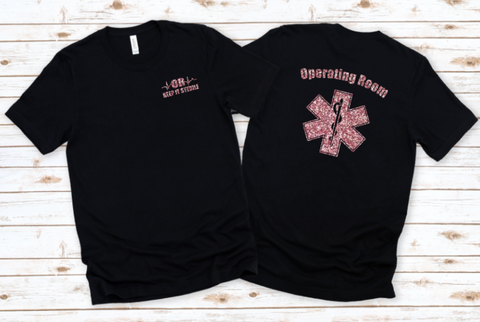 OR Nurse Glitter Shirt, Customizable Operating Room Tee