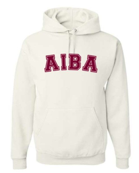 Collegiate AIBA White Unisex Hoodie (Youth & Adult Sizes)